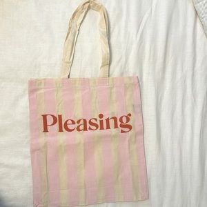 Pleasing Pink & Cream Striped Tote Bag